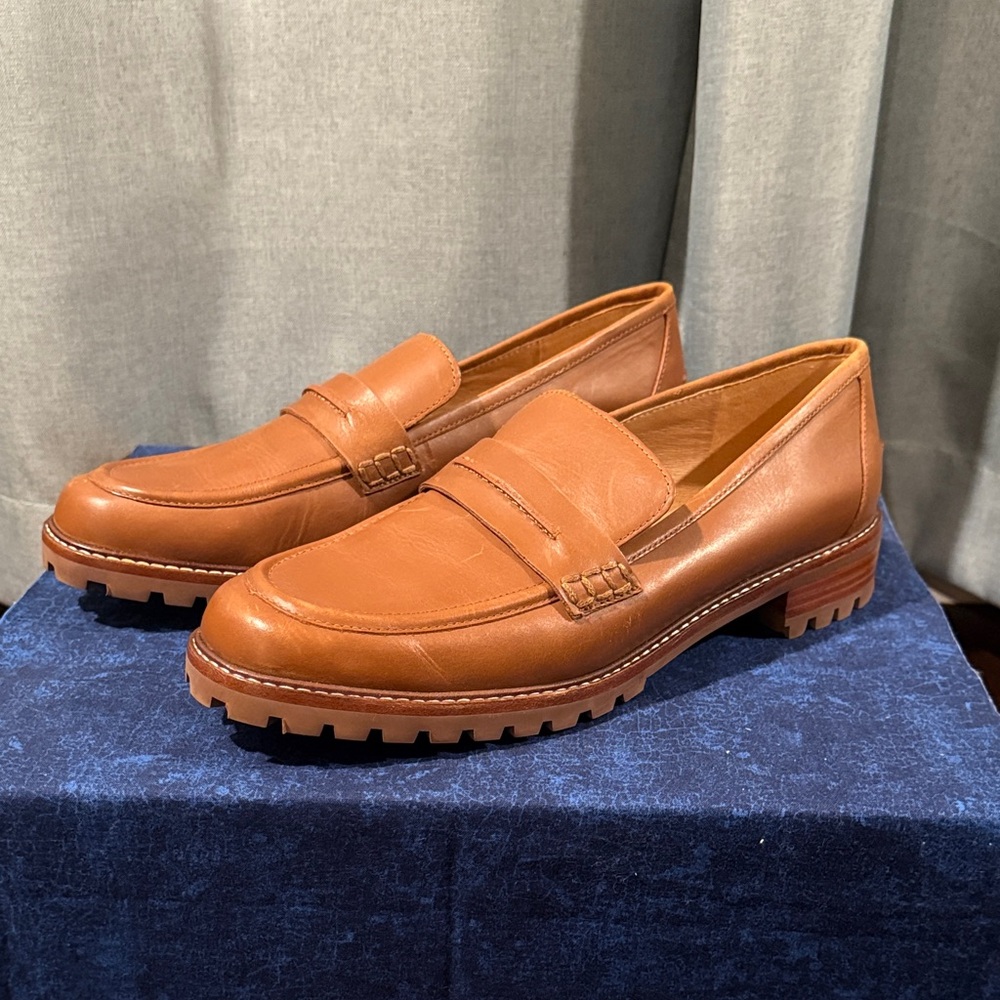NWOT Madewell Corinne Lugsole Classic Brown Leather Loafers size 11 women’s